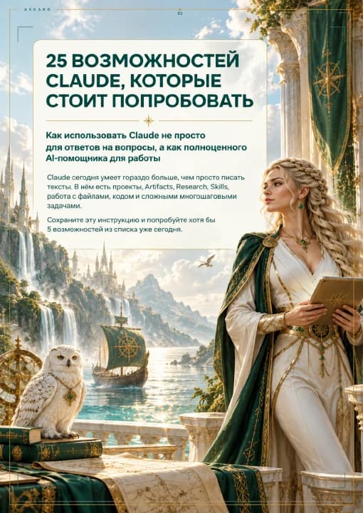 Обложка «25 возможностей Claude, которые стоит попробовать»